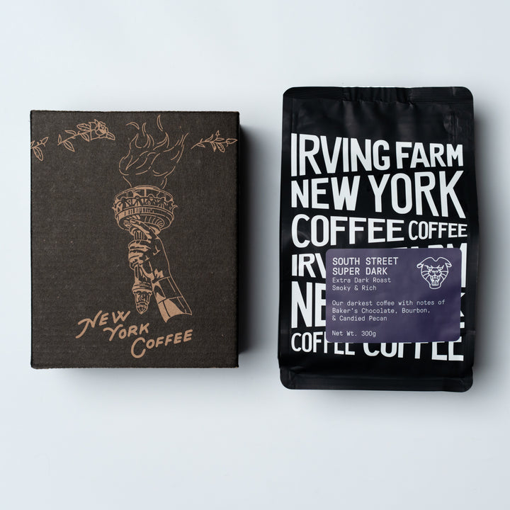 South Street Super Dark, 12oz coffee bag, Irving Farm Coffee New York