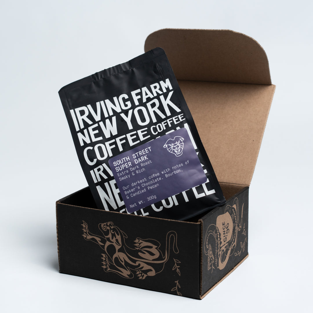 South Street Super Dark, 12oz coffee bag, Irving Farm Coffee New York