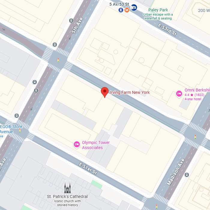 Map to Irving Farm Coffee cafe