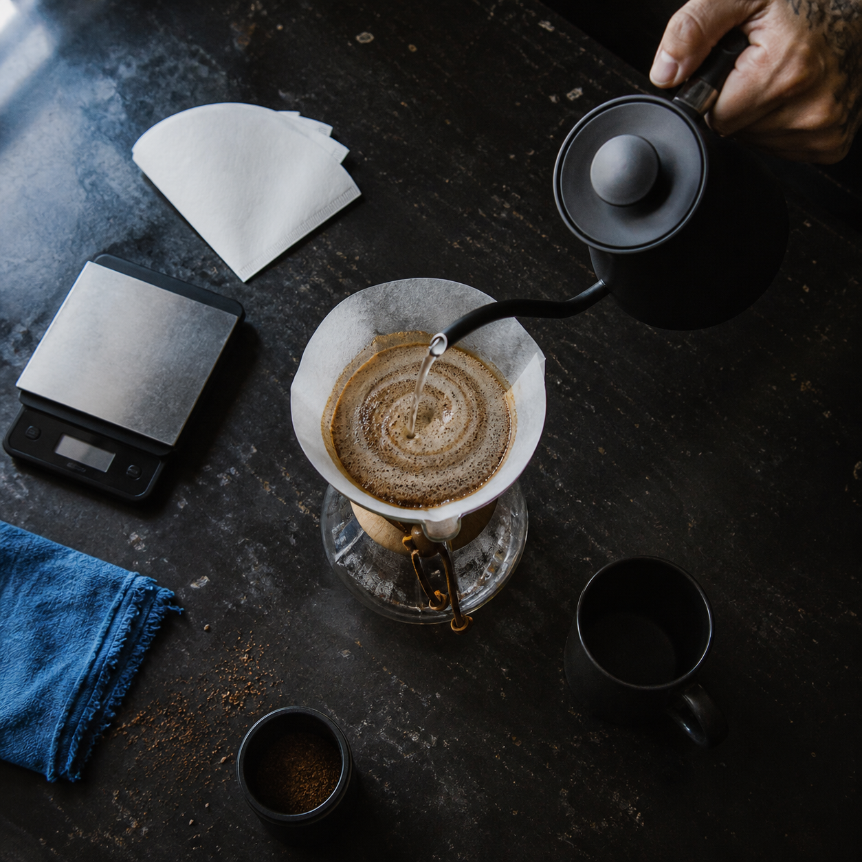 Chemex pour-over brewing